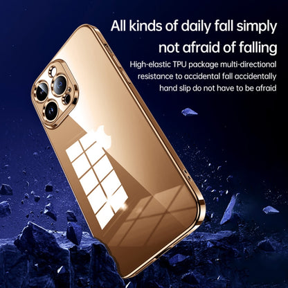 For iPhone 16 SULADA Shine Through Series Plating TPU Transparent Phone Case(Gold) - iPhone 16 Cases by SULADA | Online Shopping South Africa | PMC Jewellery | Buy Now Pay Later Mobicred