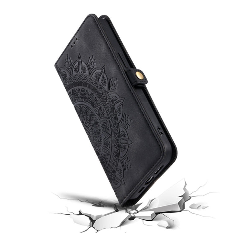 For iPhone 16 Skin Feel Totem Embossed Leather Phone Case(Black) - iPhone 16 Cases by PMC Jewellery | Online Shopping South Africa | PMC Jewellery | Buy Now Pay Later Mobicred