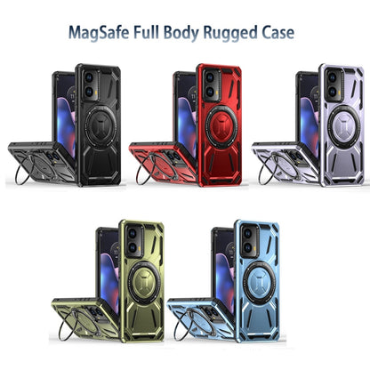 For Motorola Edge 2024 Armor II Series MagSafe Magnetic Holder Phone Case(Light Purple) - Motorola Cases by PMC Jewellery | Online Shopping South Africa | PMC Jewellery | Buy Now Pay Later Mobicred