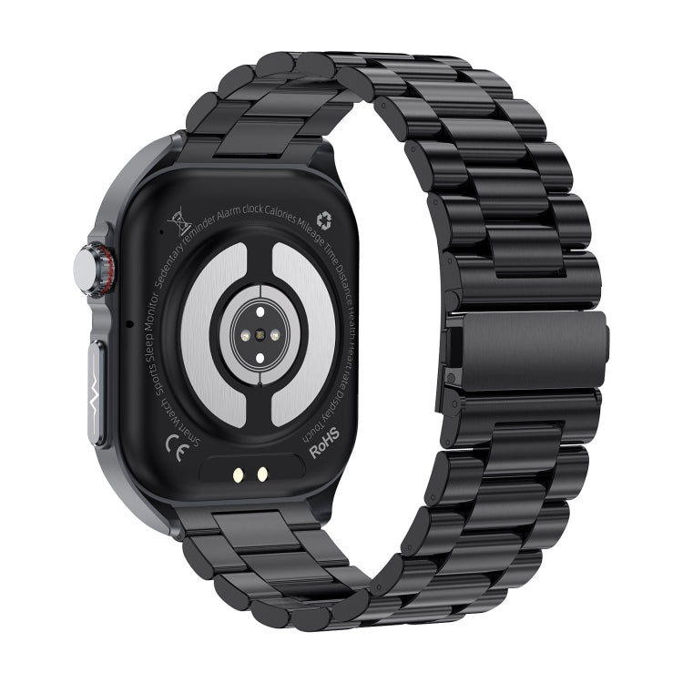 ET585 2.04 inch Steel Strap IP68 Waterproof Smart Watch, Support ECG / Blood Composition Measurement(Black) - Smart Watches by PMC Jewellery | Online Shopping South Africa | PMC Jewellery | Buy Now Pay Later Mobicred