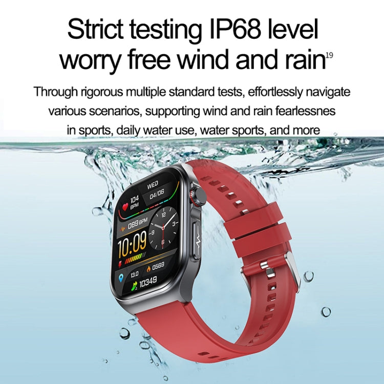 ET585 2.04 inch Steel Strap IP68 Waterproof Smart Watch, Support ECG / Blood Composition Measurement(Black) - Smart Watches by PMC Jewellery | Online Shopping South Africa | PMC Jewellery | Buy Now Pay Later Mobicred