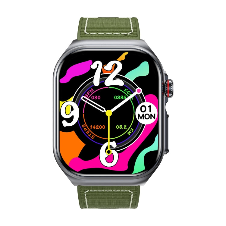 ET585 2.04 inch Nylon Strap IP68 Waterproof Smart Watch, Support ECG / Blood Composition Measurement(Green) - free shipping - PMC Jewellery - Order now!