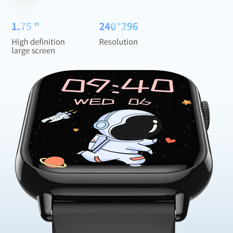 HD15 1.75 inch Silicone Strap IP68 Waterproof Smart Watch, Support Sedentary Reminder / Sleep Monitoring(Black) - Smart Watches by PMC TechLife | Online Shopping South Africa | PMC TechLife | Buy Now Pay Later Mobicred