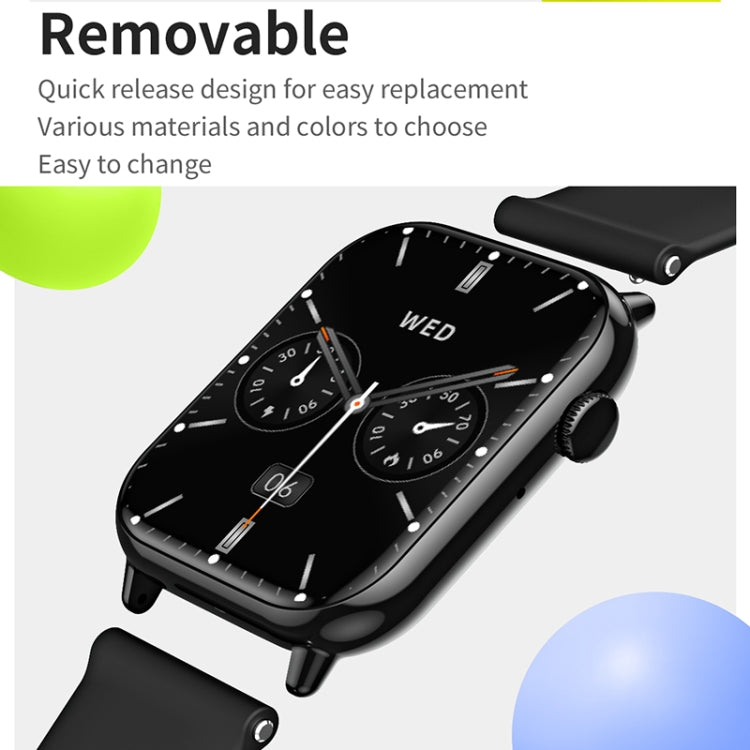 HD15 1.75 inch Silicone Strap IP68 Waterproof Smart Watch, Support Sedentary Reminder / Sleep Monitoring(Black) - Smart Watches by PMC TechLife | Online Shopping South Africa | PMC TechLife | Buy Now Pay Later Mobicred