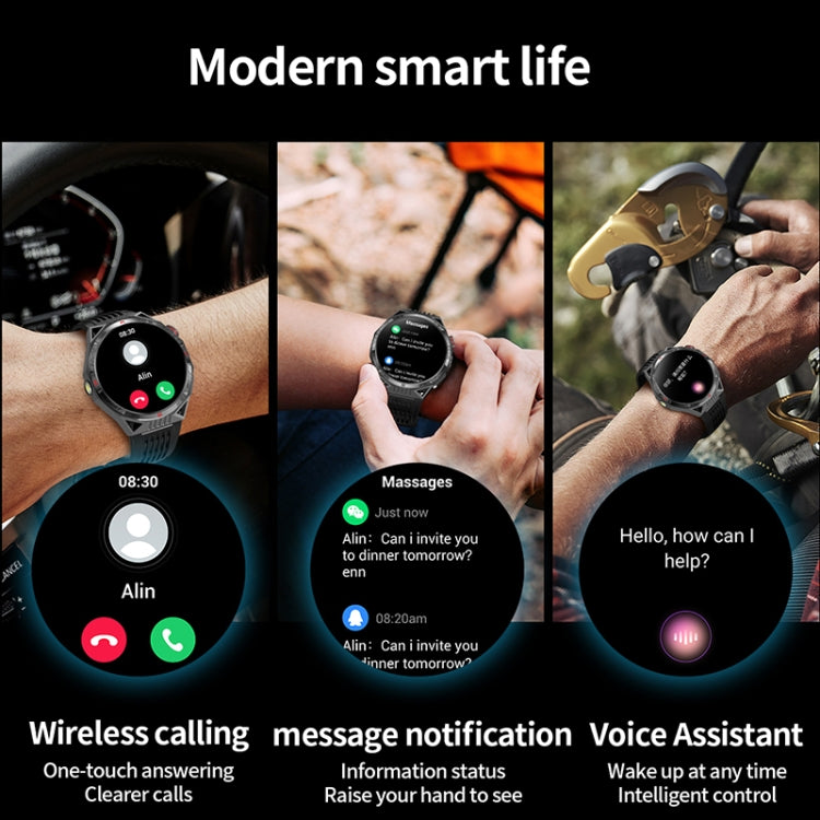 HT28 1.85 inch Silicone Strap IP68 Waterproof Smart Watch, Support Sleep Monitoring(Black) - Smart Watches by PMC TechLife | Online Shopping South Africa | PMC TechLife | Buy Now Pay Later Mobicred