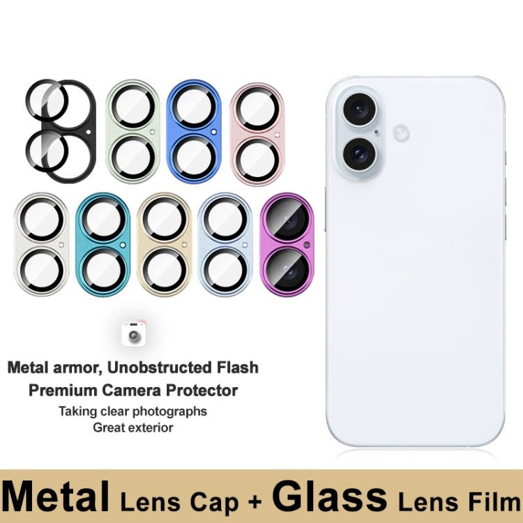 For iPhone 16 / 16 Plus IMAK Metal Armor Premium Camera Protector Film(Black) - iPhone 16 Tempered Glass by imak | Online Shopping South Africa | PMC Jewellery | Buy Now Pay Later Mobicred