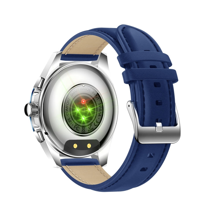 KC83 1.43 inch 1ATM Waterproof Smart Watch, Support Sedentary Reminder / Sleep Monitoring(Silver Steel Strap + Blue Leather Strap) - Smart Watches by PMC TechLife | Online Shopping South Africa | PMC TechLife | Buy Now Pay Later Mobicred