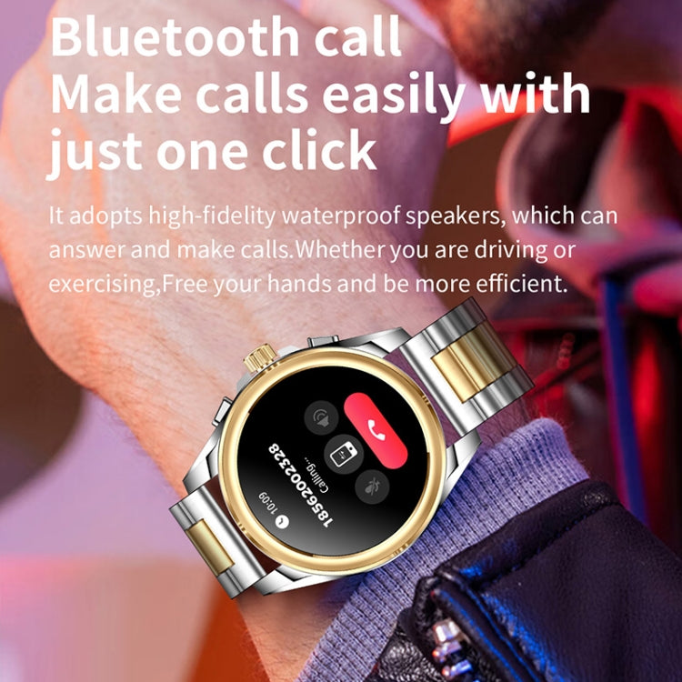 KC83 1.43 inch 1ATM Waterproof Smart Watch, Support Sedentary Reminder / Sleep Monitoring(Silver Steel Strap + Blue Leather Strap) - Smart Watches by PMC TechLife | Online Shopping South Africa | PMC TechLife | Buy Now Pay Later Mobicred