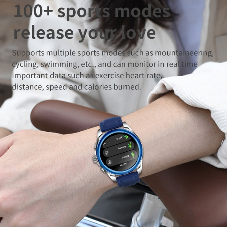 KC83 1.43 inch 1ATM Waterproof Smart Watch, Support Sedentary Reminder / Sleep Monitoring(Gold Steel Strap + Brown Leather Strap) - Smart Watches by PMC TechLife | Online Shopping South Africa | PMC TechLife | Buy Now Pay Later Mobicred