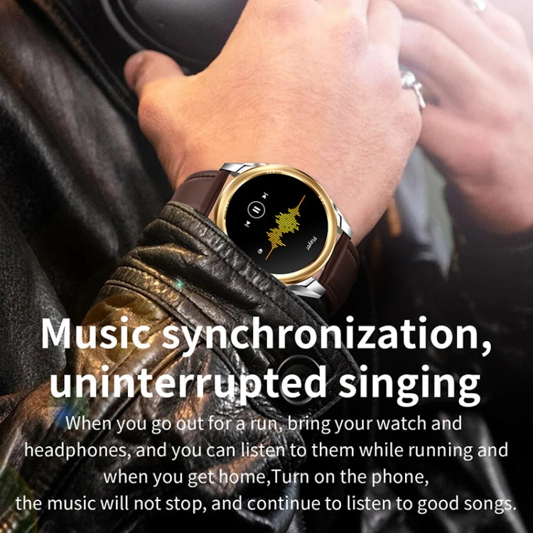 KC83 1.43 inch 1ATM Waterproof Smart Watch, Support Sedentary Reminder / Sleep Monitoring(Silver Steel Strap + Blue Leather Strap) - Smart Watches by PMC TechLife | Online Shopping South Africa | PMC TechLife | Buy Now Pay Later Mobicred
