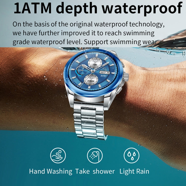 KC83 1.43 inch 1ATM Waterproof Smart Watch, Support Sedentary Reminder / Sleep Monitoring(Gold Steel Strap + Brown Leather Strap) - Smart Watches by PMC TechLife | Online Shopping South Africa | PMC TechLife | Buy Now Pay Later Mobicred