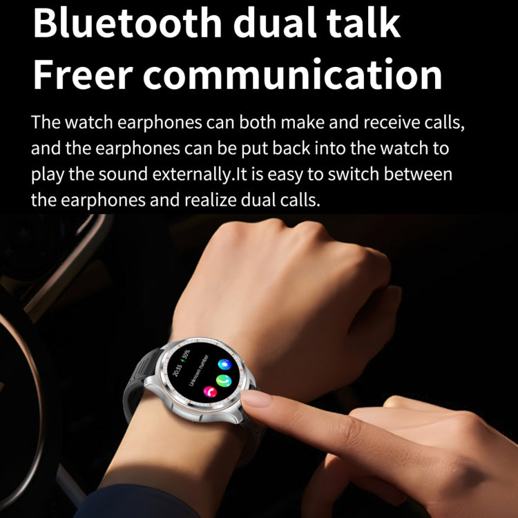 LC19 1.53 inch 2 in 1 Bluetooth Earphone IP67 Waterproof Smart Watch, Support Sleep Monitoring(Black Silver) - Smart Watches by PMC TechLife | Online Shopping South Africa | PMC TechLife | Buy Now Pay Later Mobicred