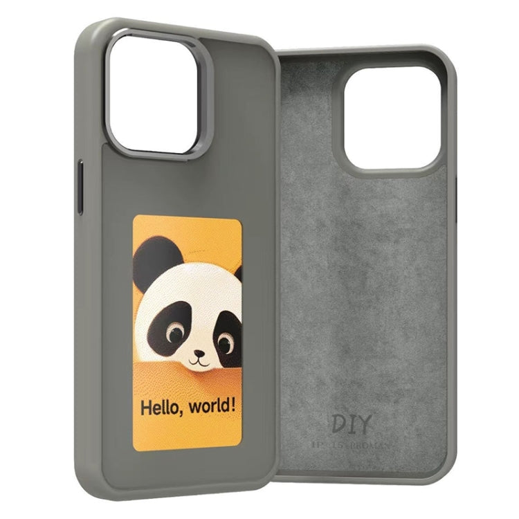 For iPhone 16 Plus Four-Color E-ink Screen NFC DIY Phone Case(Grey) - iPhone 16 Plus Cases by PMC Jewellery | Online Shopping South Africa | PMC Jewellery | Buy Now Pay Later Mobicred