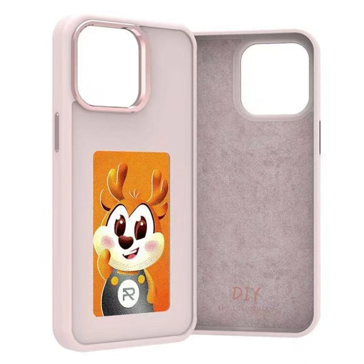 For iPhone 16 Plus Four-Color E-ink Screen NFC DIY Phone Case(Pink) - free shipping - PMC Jewellery - Order now!