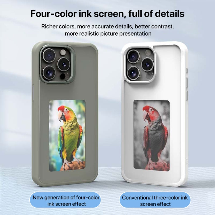 For iPhone 16 Four-Color E-ink Screen NFC DIY Phone Case(Blue) - iPhone 16 Cases by PMC Jewellery | Online Shopping South Africa | PMC Jewellery | Buy Now Pay Later Mobicred