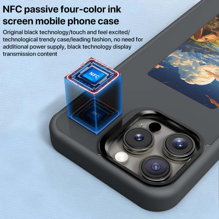 For iPhone 16 Plus Four-Color E-ink Screen NFC DIY Phone Case(Black) - iPhone 16 Plus Cases by PMC Jewellery | Online Shopping South Africa | PMC Jewellery | Buy Now Pay Later Mobicred