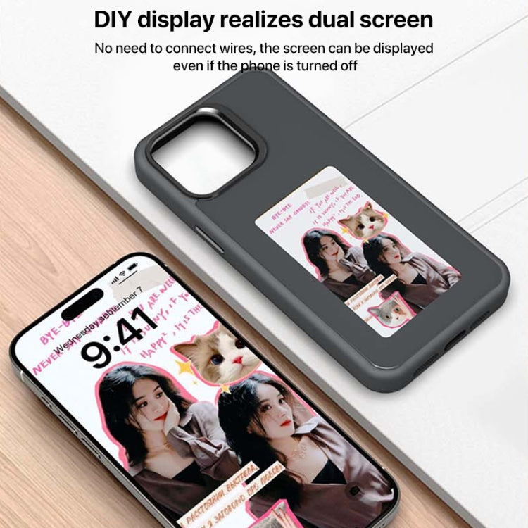 For iPhone 16 Plus Four-Color E-ink Screen NFC DIY Phone Case(Blue) - iPhone 16 Plus Cases by PMC Jewellery | Online Shopping South Africa | PMC Jewellery | Buy Now Pay Later Mobicred