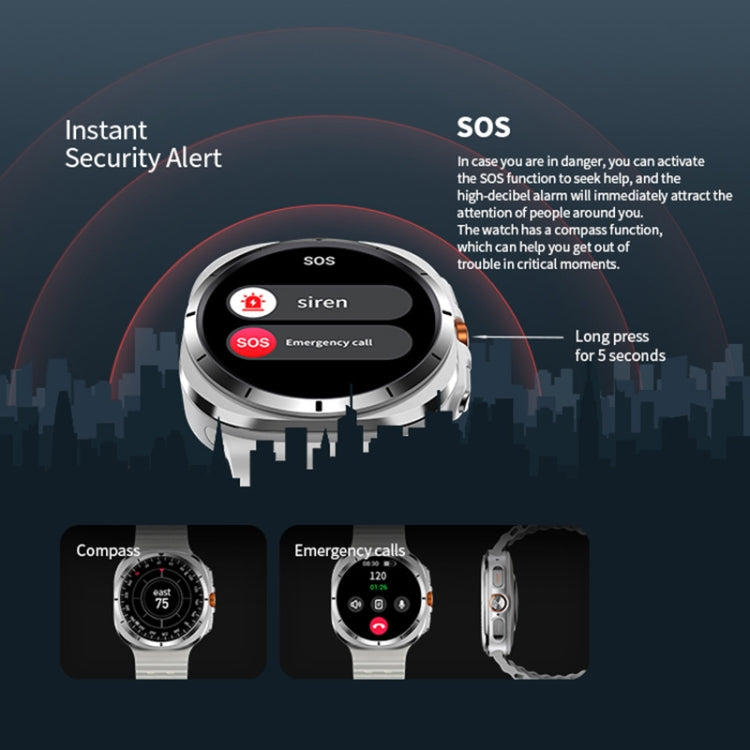 W7 1.43 inch IP68 Waterproof Smart Watch, Support Sedentary Reminder / Sleep Monitoring(Orange) - Smart Watches by PMC TechLife | Online Shopping South Africa | PMC TechLife | Buy Now Pay Later Mobicred