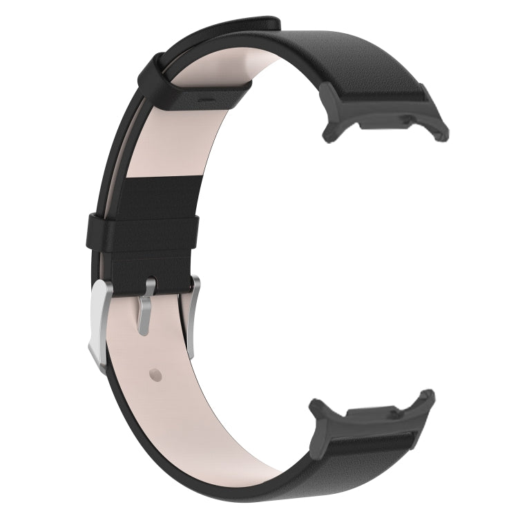 For Samsung Galaxy Watch Ultra 47mm Stainless Steel Silver Buckle Leather Watch Band(Black) - free shipping - PMC TechLife - Order now!