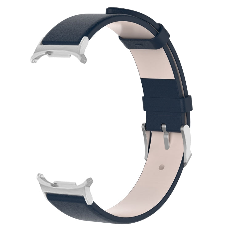 For Samsung Galaxy Watch Ultra 47mm Stainless Steel Silver Buckle Leather Watch Band(Dark Blue) - free shipping - PMC TechLife - Order now!