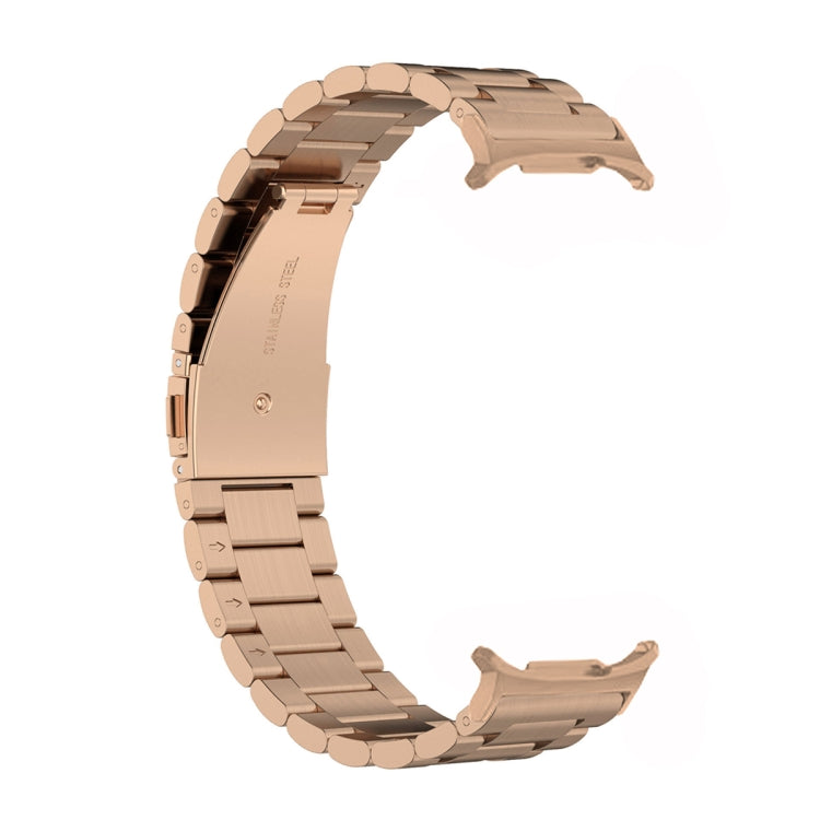 For Samsung Galaxy Watch Ultra 47mm Three Beads Stainless Steel Watch Band(Rose Gold) - free shipping - PMC TechLife - Order now!