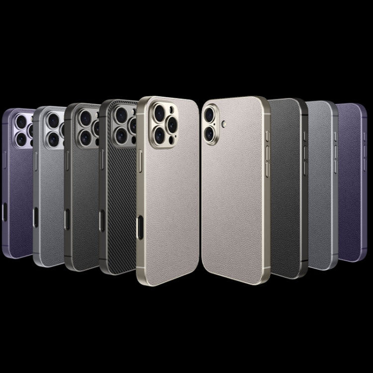 For iPhone 16 Plus GKK Metal Paint Skin Feel Leather Full Coverage Phone Case(Titanium Grey) - iPhone 16 Plus Cases by GKK | Online Shopping South Africa | PMC Jewellery | Buy Now Pay Later Mobicred