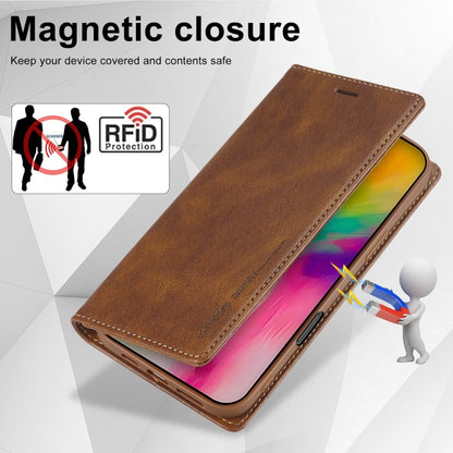 For iPhone 16 Pro LC.IMEEKE RFID Anti-theft Leather Phone Case(Brown) - iPhone 16 Pro Cases by LC.IMEEKE | Online Shopping South Africa | PMC Jewellery | Buy Now Pay Later Mobicred