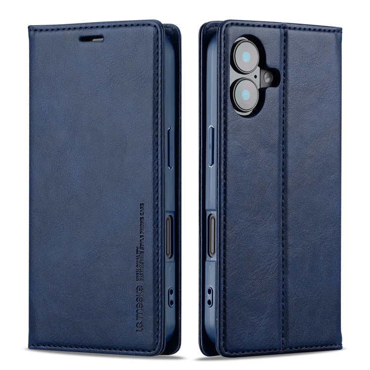 For iPhone 16 Plus LC.IMEEKE RFID Anti-theft Leather Phone Case(Blue) - iPhone 16 Plus Cases by LC.IMEEKE | Online Shopping South Africa | PMC Jewellery | Buy Now Pay Later Mobicred