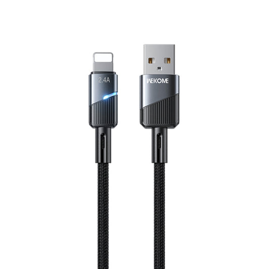 WK WDC-36i Intelligent Power-off 1m 2.4A USB to 8 Pin Fast Charging Data Cable(Black) - Normal Style Cable by WK | Online Shopping South Africa | PMC Jewellery | Buy Now Pay Later Mobicred