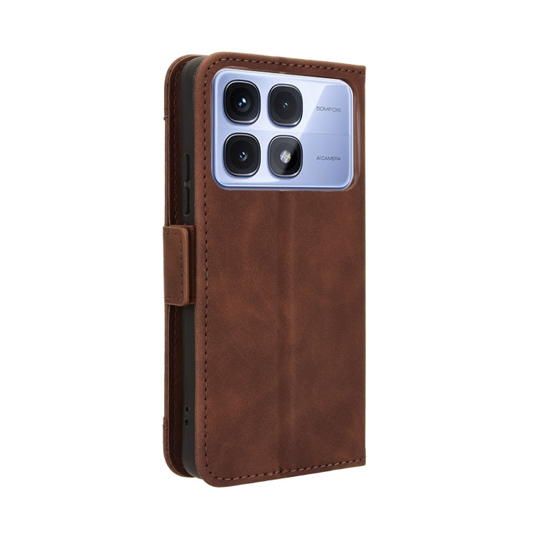 For Redmi K70 Ultra Skin Feel Calf Texture Card Slots Leather Phone Case(Brown) - Xiaomi Cases by PMC Jewellery | Online Shopping South Africa | PMC Jewellery | Buy Now Pay Later Mobicred