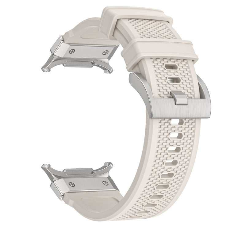 For Samsung Galaxy Watch Ultra 47mm Silver Steel Buckle Rubber Quick Release Watch Band(Starlight) - free shipping - PMC TechLife - Order now!