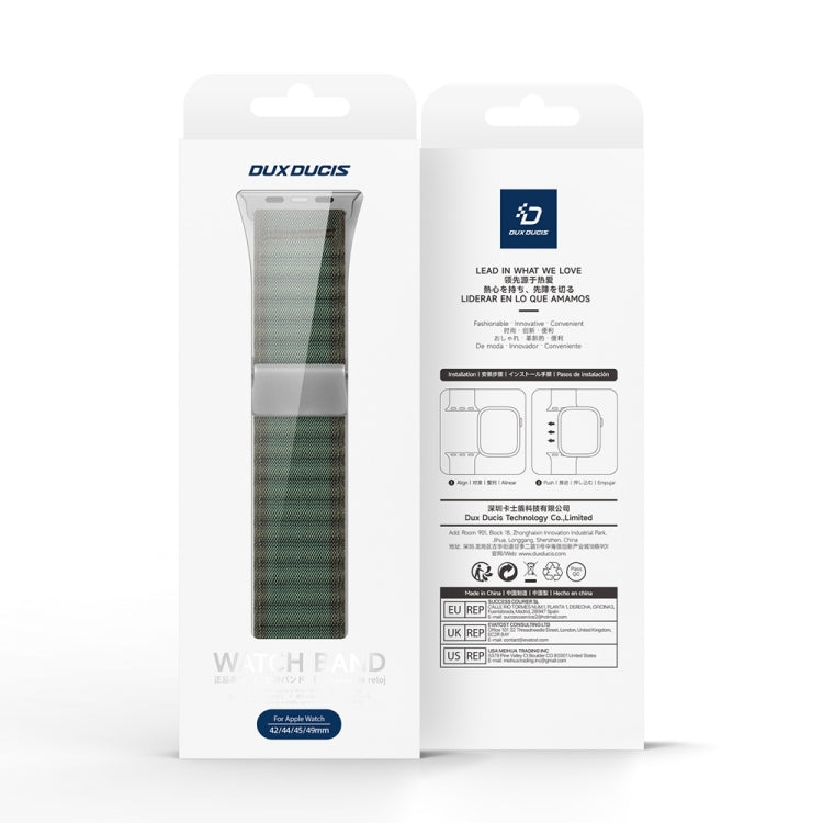 For Apple Watch Series 9 45mm DUX DUCIS YC Series Ocean Nylon Watch Band(Green) - Watch Bands by DUX DUCIS | Online Shopping South Africa | PMC Jewellery | Buy Now Pay Later Mobicred