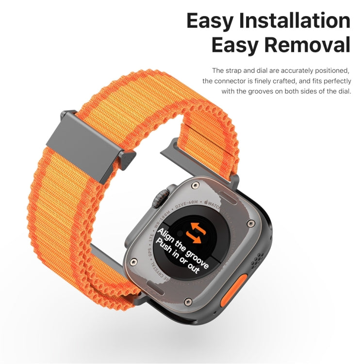 For Apple Watch Series 9 41mm DUX DUCIS YC Series Ocean Nylon Watch Band(Orange) - Watch Bands by DUX DUCIS | Online Shopping South Africa | PMC Jewellery | Buy Now Pay Later Mobicred