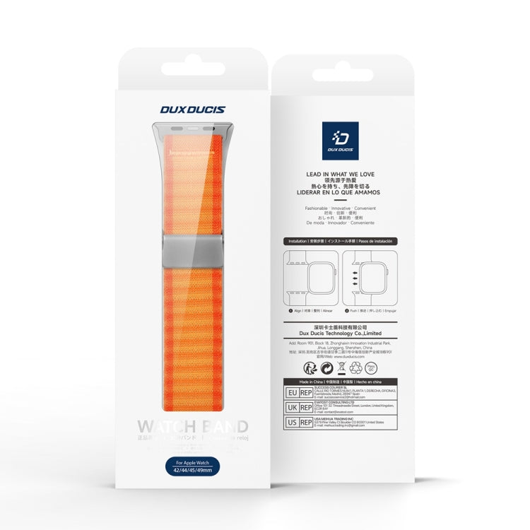 For Apple Watch Series 9 41mm DUX DUCIS YC Series Ocean Nylon Watch Band(Orange) - Watch Bands by DUX DUCIS | Online Shopping South Africa | PMC Jewellery | Buy Now Pay Later Mobicred