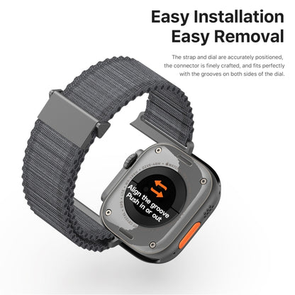 For Apple Watch Series 9 41mm DUX DUCIS YC Series Ocean Nylon Watch Band(Dark Grey) - Watch Bands by DUX DUCIS | Online Shopping South Africa | PMC Jewellery | Buy Now Pay Later Mobicred