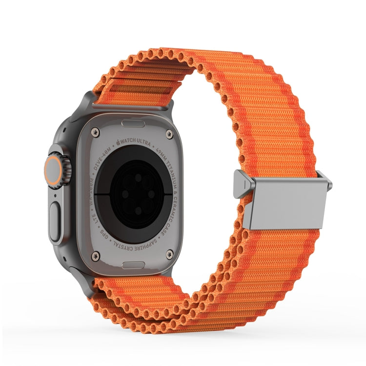 For Apple Watch Series 8 41mm DUX DUCIS YC Series Ocean Nylon Watch Band(Orange) - Watch Bands by DUX DUCIS | Online Shopping South Africa | PMC Jewellery | Buy Now Pay Later Mobicred