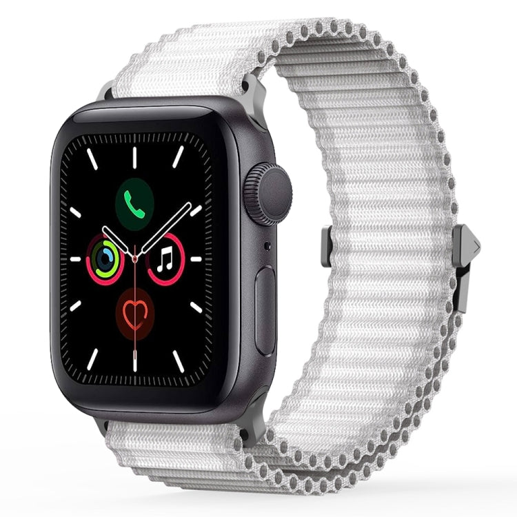 For Apple Watch Series 5 44mm DUX DUCIS YC Series Ocean Nylon Watch Band(White) - Watch Bands by DUX DUCIS | Online Shopping South Africa | PMC Jewellery | Buy Now Pay Later Mobicred