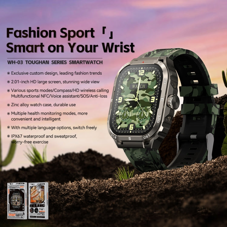 WK WH-03 2.01 inch Smart Watch Supports Bluetooth Calls(Black) - free shipping - PMC TechLife - Order now!