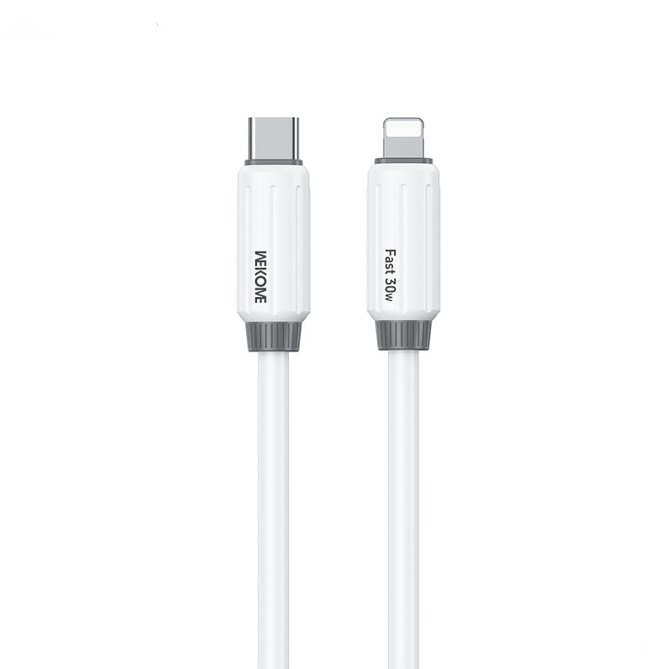 WK WDC-29 Elastic Genuine Silicone 1m PD30W Type-C to 8 Pin Fast Charging Data Cable(White) - 2 in 1 Cable by WK | Online Shopping South Africa | PMC Jewellery | Buy Now Pay Later Mobicred