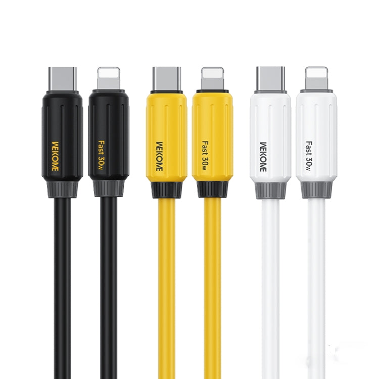 WK WDC-29 Elastic Genuine Silicone 1m PD30W Type-C to 8 Pin Fast Charging Data Cable(Yellow) - 2 in 1 Cable by WK | Online Shopping South Africa | PMC Jewellery | Buy Now Pay Later Mobicred