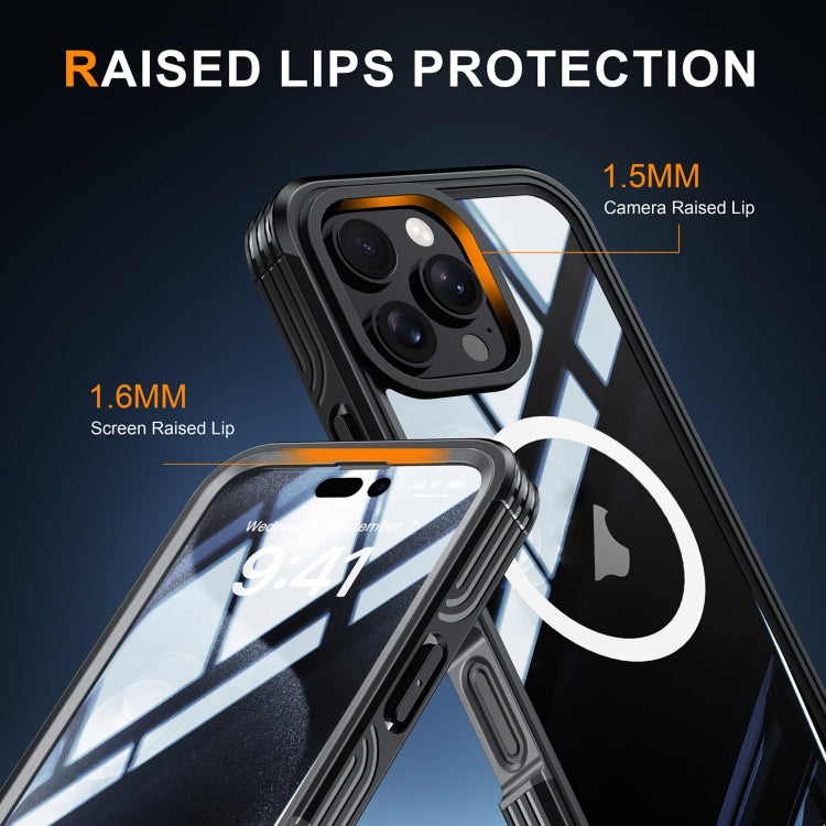 For iPhone 16 Pro RedPepper Tempered Glass MagSafe Phone Case(Dark Blue) - free shipping - PMC Jewellery - Order now!