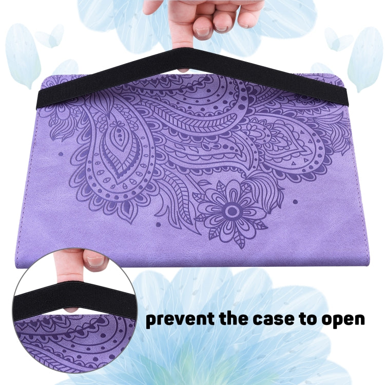 For Honor Pad 8 Peacock Embossed Pattern Leather Tablet Case(Purple) - Honor by PMC TechLife | Online Shopping South Africa | PMC TechLife | Buy Now Pay Later Mobicred