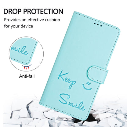 For Honor Magic6 Pro 5G Global Smile Embossing RFID Leather Phone Case(Mint Green) - Honor Cases by PMC Jewellery | Online Shopping South Africa | PMC Jewellery | Buy Now Pay Later Mobicred