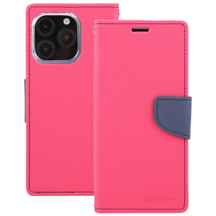 For iPhone 16 Pro Max GOOSPERY FANCY DIARY Cross Texture Leather Phone Case(Rose Red) - iPhone 16 Pro Max Cases by GOOSPERY | Online Shopping South Africa | PMC Jewellery | Buy Now Pay Later Mobicred