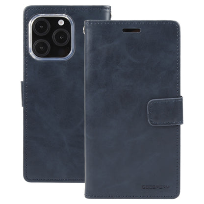 For iPhone 16 Pro Max GOOSPERY BLUE MOON Crazy Horse Texture Leather Phone Case(Dark Blue) - iPhone 16 Pro Max Cases by GOOSPERY | Online Shopping South Africa | PMC Jewellery | Buy Now Pay Later Mobicred