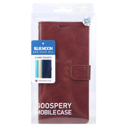 For iPhone 16 Pro Max GOOSPERY BLUE MOON Crazy Horse Texture Leather Phone Case(Wine Red) - iPhone 16 Pro Max Cases by GOOSPERY | Online Shopping South Africa | PMC Jewellery | Buy Now Pay Later Mobicred