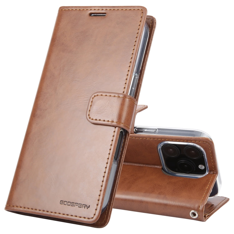 For iPhone 16 Pro GOOSPERY BLUE MOON Crazy Horse Texture Leather Phone Case(Brown) - iPhone 16 Pro Cases by GOOSPERY | Online Shopping South Africa | PMC Jewellery | Buy Now Pay Later Mobicred