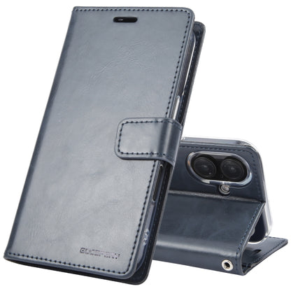 For iPhone 16 Plus GOOSPERY BLUE MOON Crazy Horse Texture Leather Phone Case(Dark Blue) - iPhone 16 Plus Cases by GOOSPERY | Online Shopping South Africa | PMC Jewellery | Buy Now Pay Later Mobicred