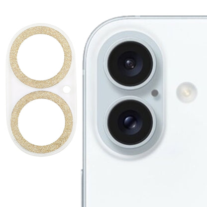 For iPhone 16 / 16 Plus Glitter Ring Tempered Glass Camera Lens Film(Gold) - iPhone 16 Plus Tempered Glass by PMC Jewellery | Online Shopping South Africa | PMC Jewellery | Buy Now Pay Later Mobicred