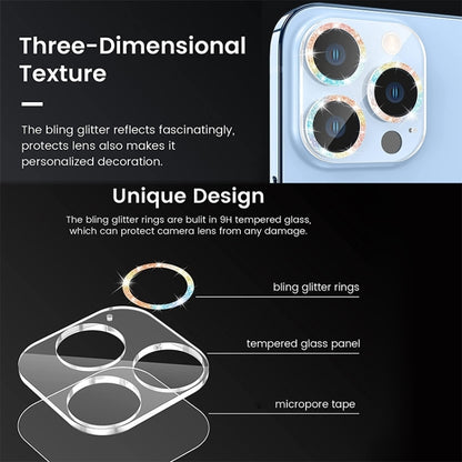 For iPhone 16 / 16 Plus Glitter Ring Tempered Glass Camera Lens Film(Gold) - iPhone 16 Plus Tempered Glass by PMC Jewellery | Online Shopping South Africa | PMC Jewellery | Buy Now Pay Later Mobicred